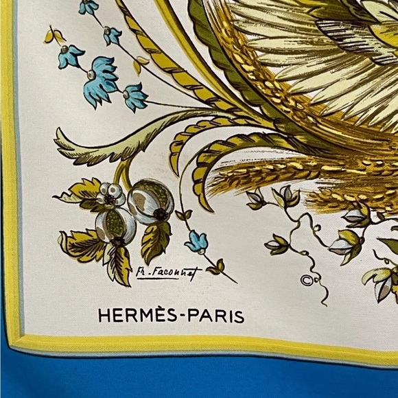 Rare Vintage Hermes Scarf "Ceres" Silk Twill Carre 1967 F. Faconnet - Picture 3 of 12